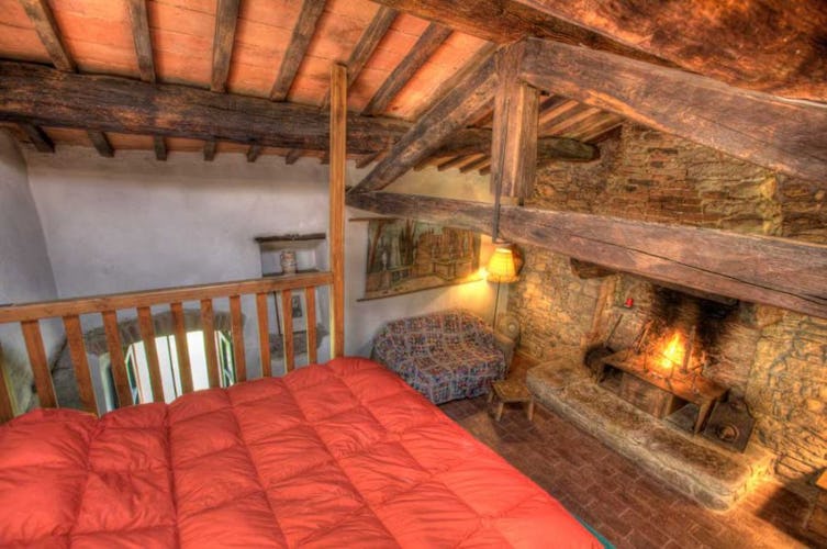 The romantic rental Cottage, has a spectacular fireplace