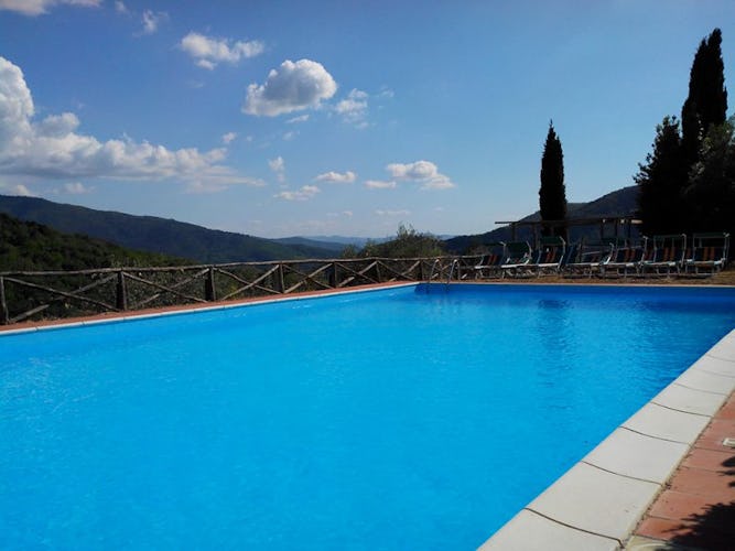 The enchanting pool with a view over the countryside