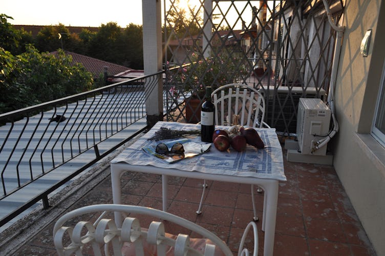 Private terrace for an evening sunset with wine & cheese