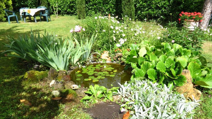 Un giardino ben curato dove poter organizzare cene all'aperto