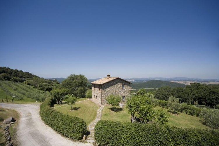 Typical Tuscan stone architecture at Podere Ripostena