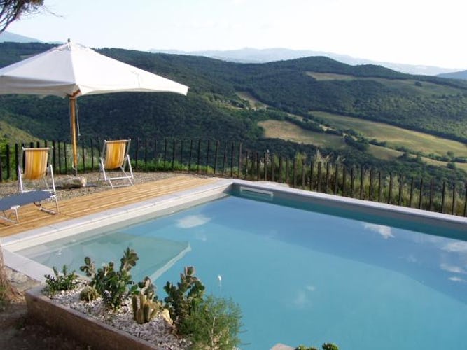 A breath taking scenic view from the pool at Castello di Ripa d'Orcia