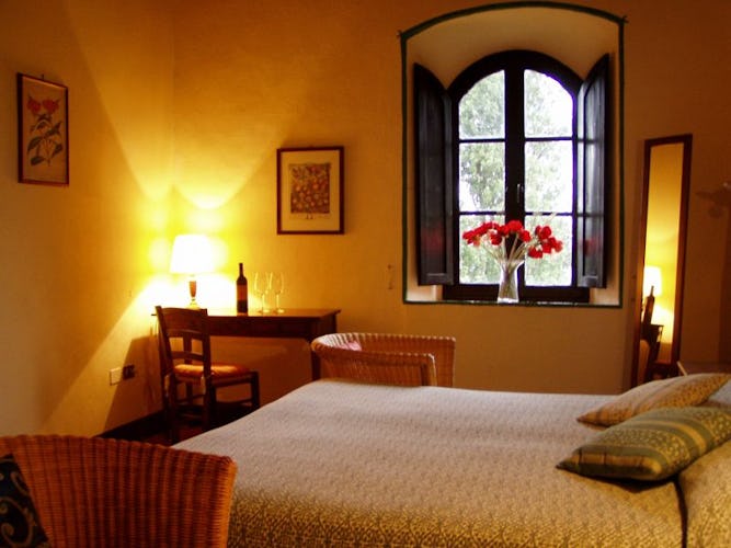 The B&B rooms boast a view of the landscape of Castle courtyard.