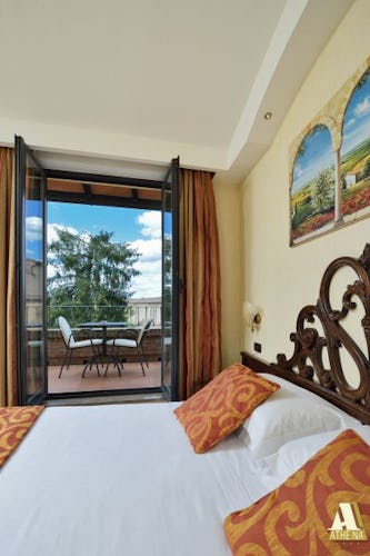 Luxury accommodations include private balconies and in room safes