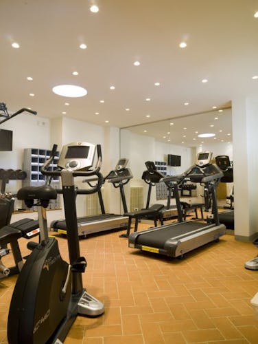The fully equipped gym at Hotel le Fontanella is open to guests
