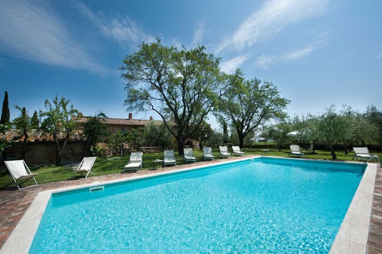 Sarna Residence features a large pool among the olive trees for guests