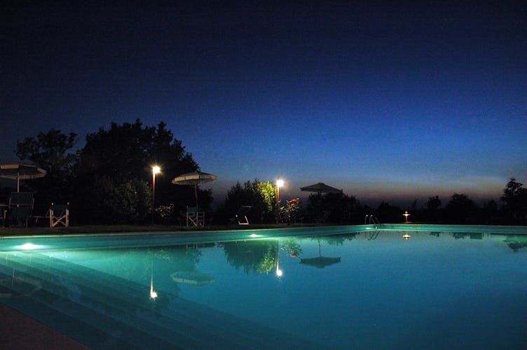 Pool at Night at Tenuta Moriano Chianti Tuscany