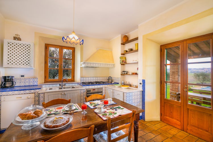 Particular of the kitchen holiday villa near Siena