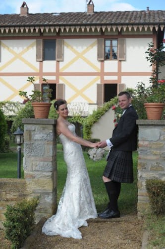 Bride and Groom at Villa Rossi Mattei