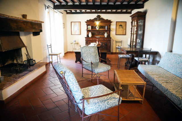 One of the living room with a beautiful fireplace