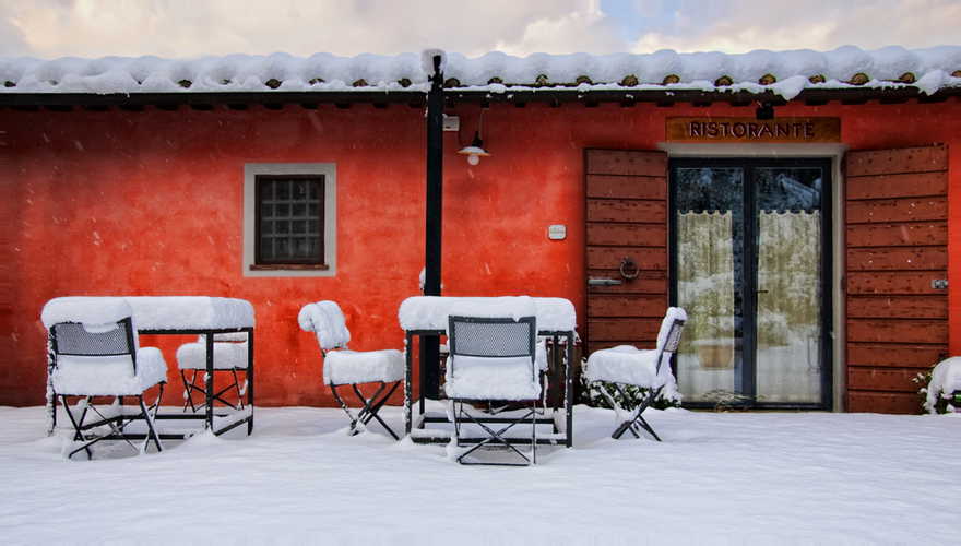 Montalbino, the snowy restaurant