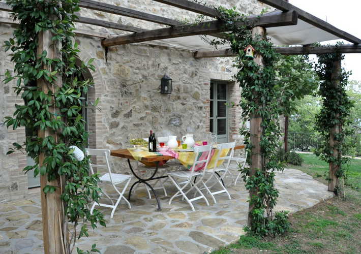 Each villa has its own private garden rich with flowers from Tuscany