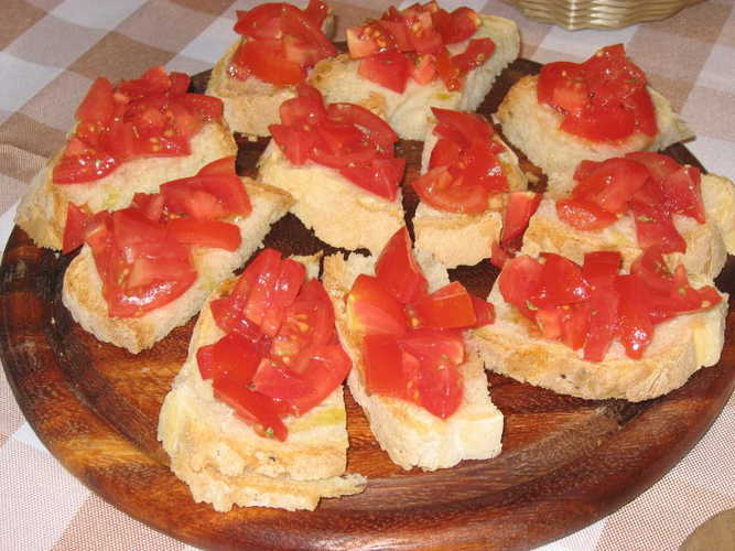 Bruschetta at Agriturismo Villani Near Florence