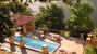 An inviting swimming pool is perfect for sun and relax