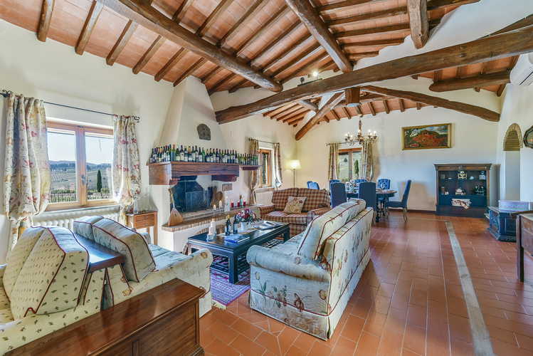 Belvedere di Viticcio  - Living room with fireplace