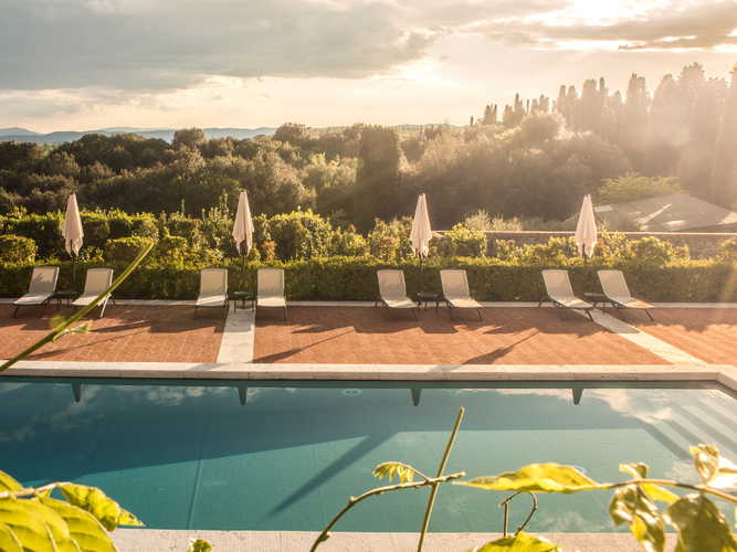 Borgo Scopeto is surrounded by the vineyard covered hills of Chianti