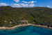 The beach with the clear water of the Tuscan coastline