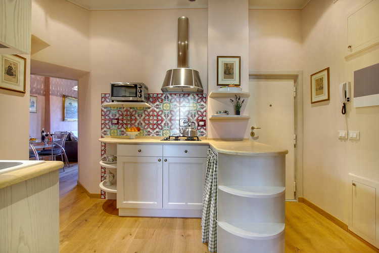 L'angolo cucina dell'Appartamento Cupido a Firenze