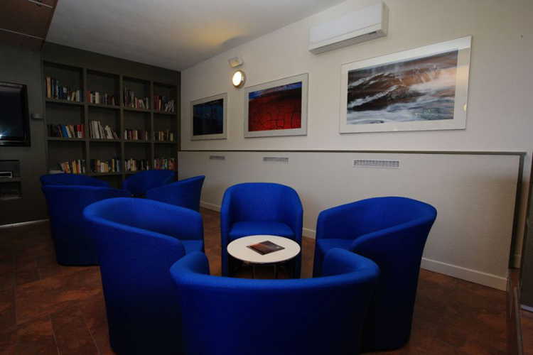 Lounge turns into meeting hall when needed