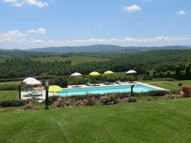 La vista panoramica dal giardino