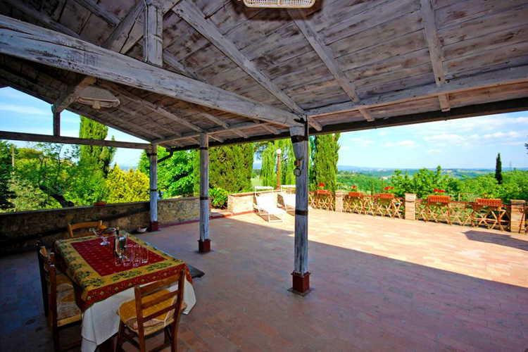 La terrazza privata ed in parte coperta dell'appartamento Sunflower 1