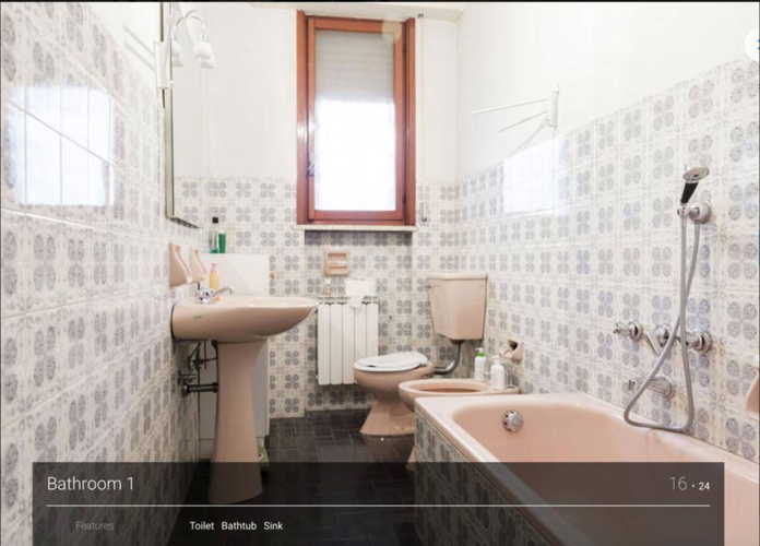 One bathroom features a tub and the other bathroom is with a shower