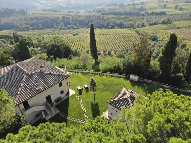 Una veduta dell'agriturismo Pancolina dall'alto