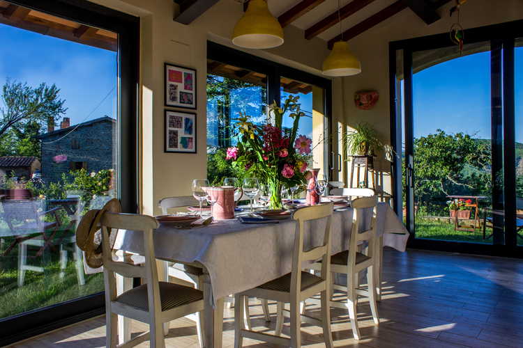 Breakfast with a view in the porch