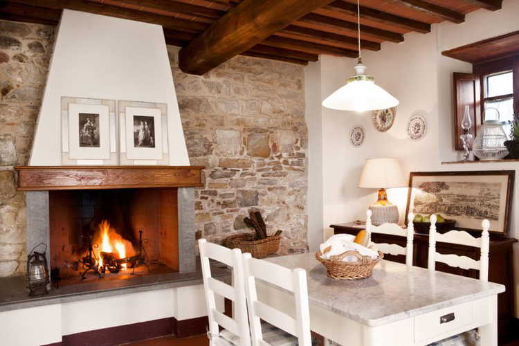 Room with fireplace