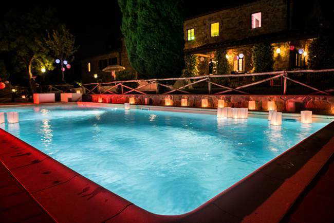 Private garden and pool nestled in the vineyards at Tenuta San Vito