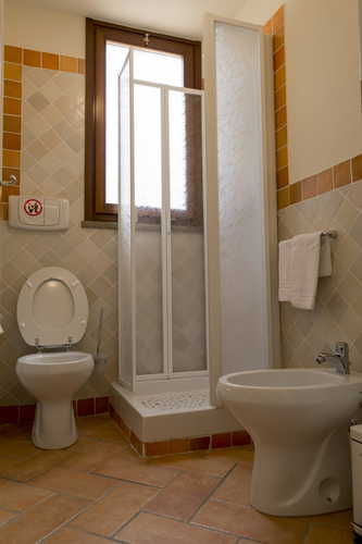 Villa Borgo la Fungaia: il bagno con doccia