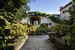 Lush green garden inside the courtyard of Villa Medicea Lilliano 