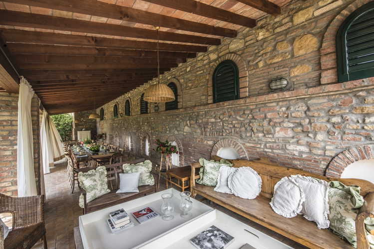 Relax under Loggia at Villa Piaggia